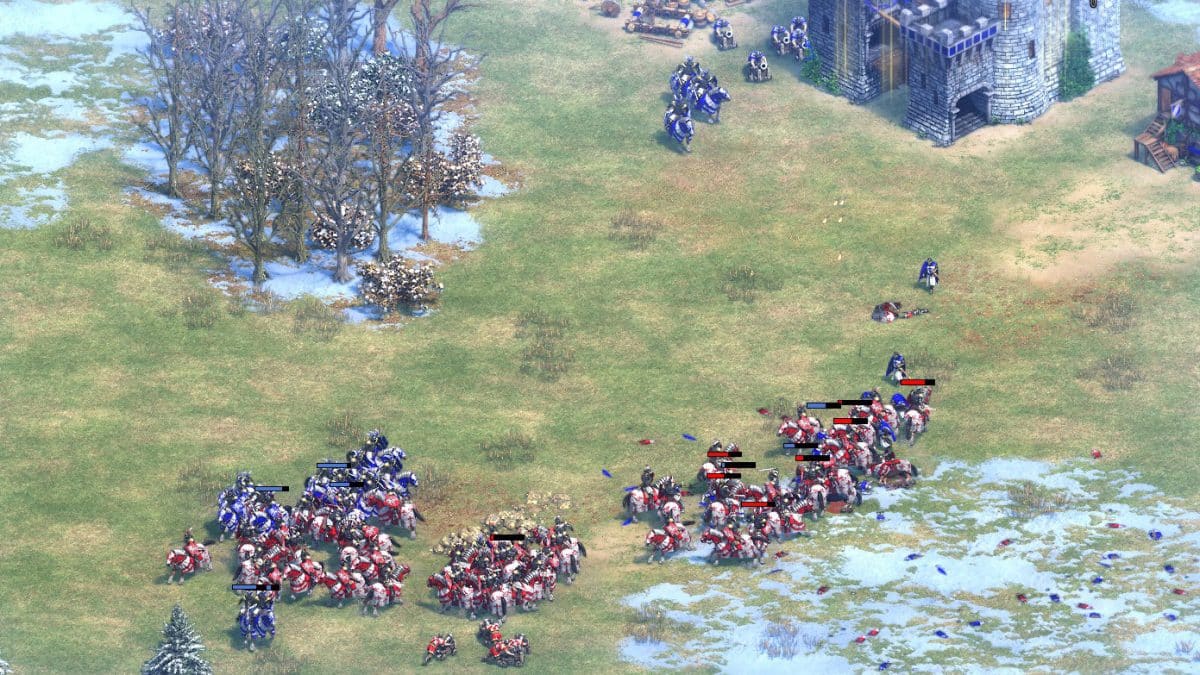 An image of a battle in Imperial Age in AoE II