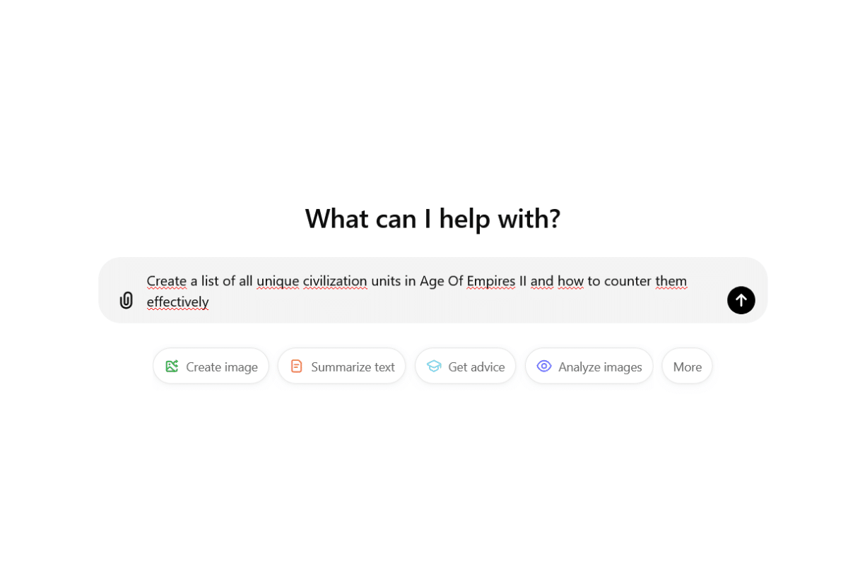 A ChatGPT prompt about Age of Empires II.